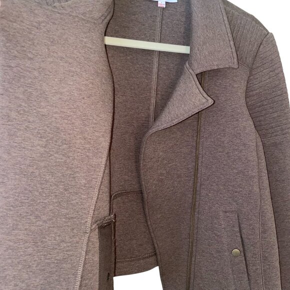 Samantha Brown Women's Modern Moto-style Heathered Brown Jacket Size Large - Picture 8 of 11